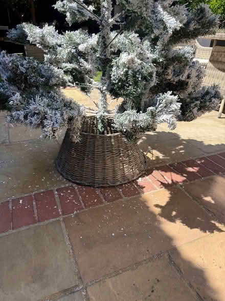 Photo of free Fake Christmas tree with cane basket (Latchmere SW11) #2