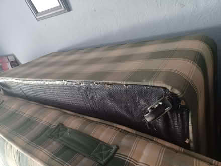 Photo of free 4 ft bed mattress and brass headboard (Warton LA5) #2
