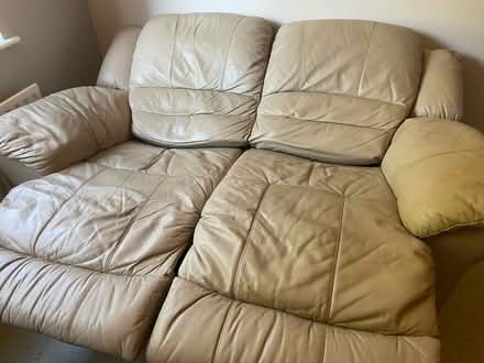 Photo of free Electric reclining 2seater leather settee (Golden Green TN11) #4
