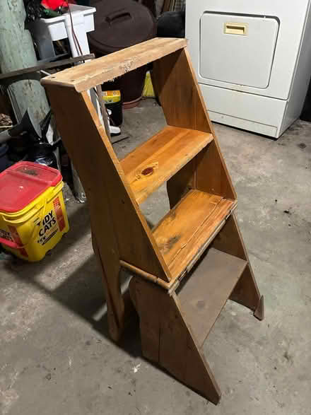 Photo of free antique combo chair & step ladder (West Town) #2