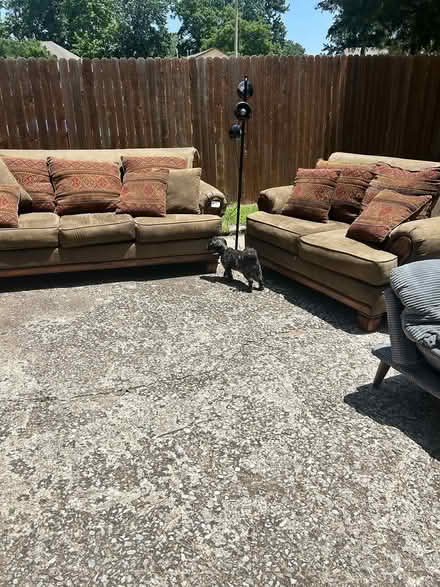 Photo of free Brown suede couch set (Moore) #1