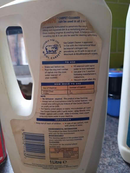 Photo of free Carpet cleaner fluid and spray starch (Mickleover DE3) #3