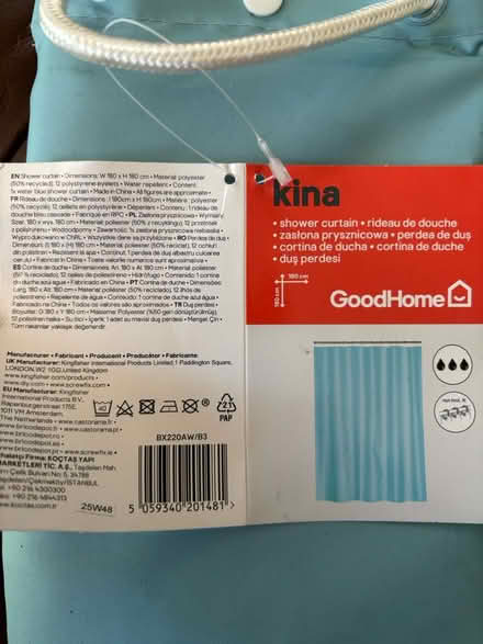 Photo of free Turquoise shower curtain -new (BH21 7ha) #2