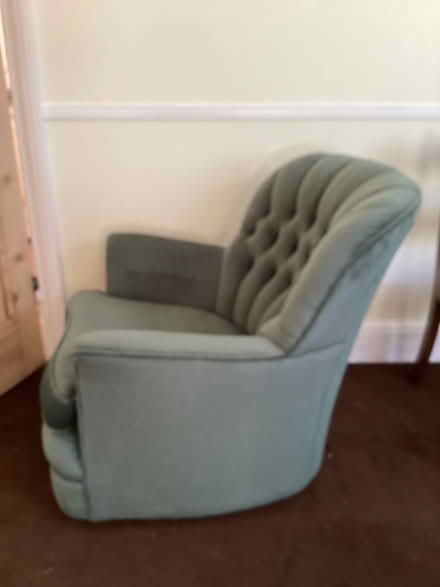 Photo of free Green Velvet Button-Back Armchair (Surbiton KT6) #2