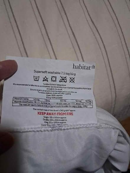 Photo of free King size 7.5 tog duvet (Shephall SG2) #2