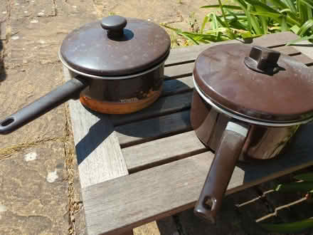Photo of free Two brown Tower saucepans with lids. (Hendon, The Hyde NW9) #1