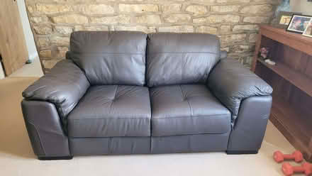 Photo of free 2 brown leather sofas (Broughton DN20) #2