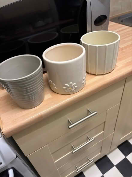 Photo of free Three ceramic plant pot hokders (Leckhampton GL53) #2
