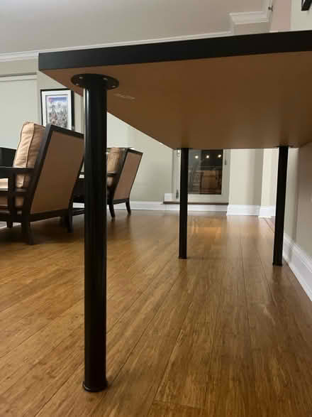 Photo of free Black wood and metal table (Downtown Arlington Heights) #2