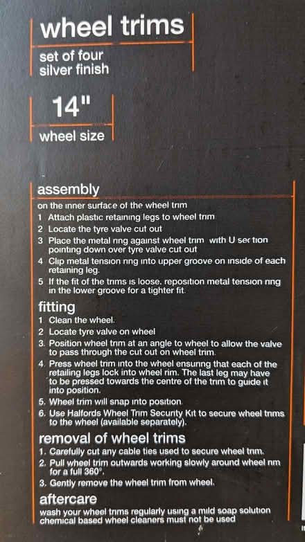 Photo of free Halfords Essentials 14" Wheel Trims Set (Lipson PL4) #4