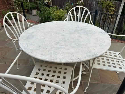 Photo of free Cream outdoor dining table and chairs (Greenhill DY10) #1