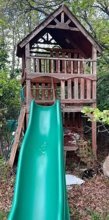 Photo of free Redwood Playhouse with Slide (80906) #1