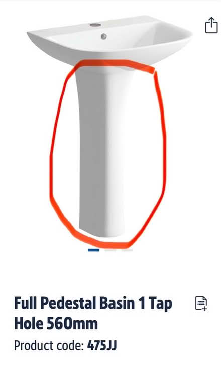 Photo of free Meupe 1002 full Pedestal Only (For Basin) #2