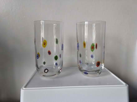 Photo of free 2 glasses with small blown glass designs (Allerton L18) #1