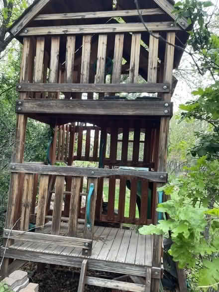 Photo of free Redwood Playhouse with Slide (80906) #2
