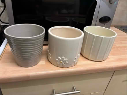Photo of free Three ceramic plant pot hokders (Leckhampton GL53) #1