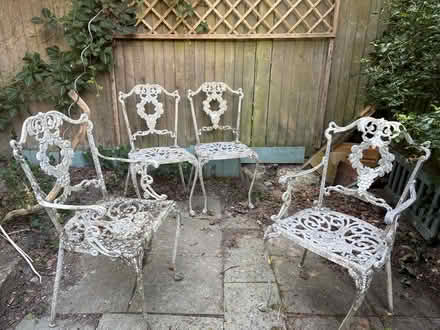 Photo of free 4 metal garden chairs (St Leonards TN38) #1