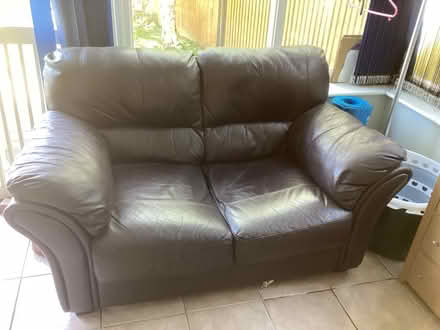 Photo of free Two seater leather sofa (Didcot, OX11) #1