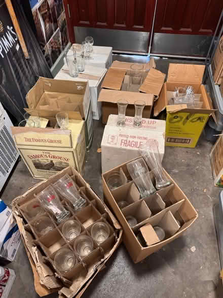 Photo of free 12 dozen glasses & advertising (Southfields SW18) #1