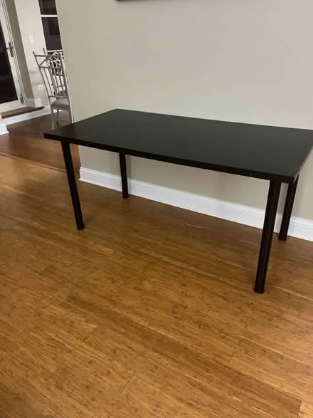 Photo of free Black wood and metal table (Downtown Arlington Heights) #1