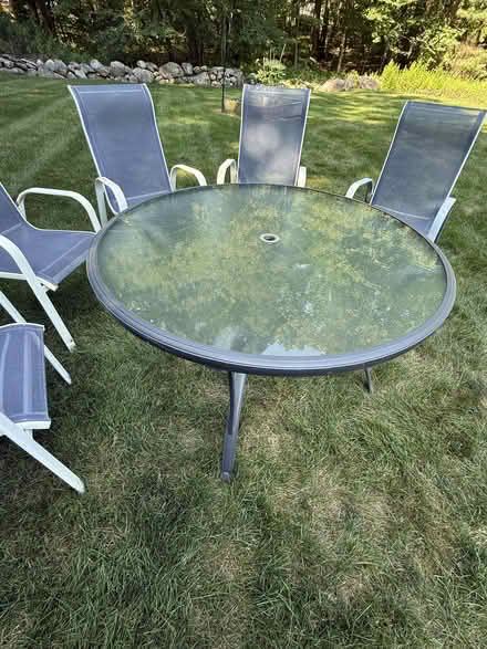 Photo of free Patio Set - 48" table plus 5 chairs (Chelmsford, MA) #1