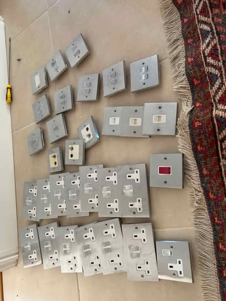 Photo of free Brushed steel electrical outlets and switches (Digswell AL6) #1