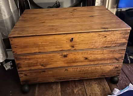 Photo of free Wooden chest on castors (islington N1) #1
