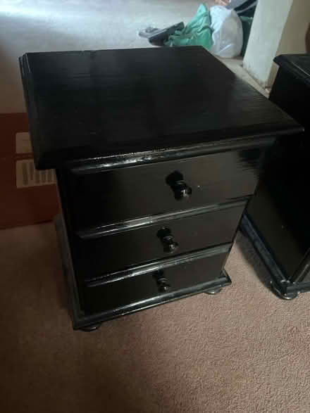 Photo of free 2 off black bed side cabinets (Neatishead NR12) #1