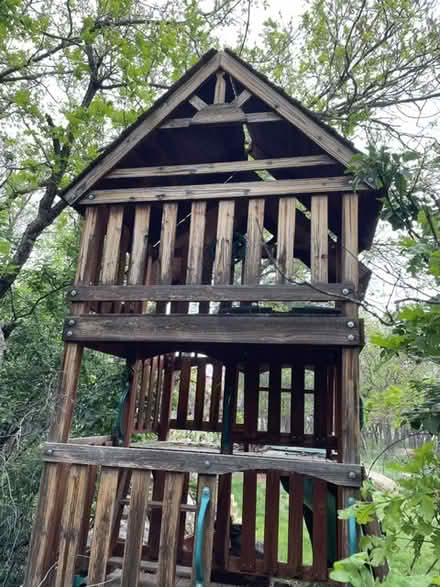 Photo of free Redwood Playhouse with Slide (80906) #3