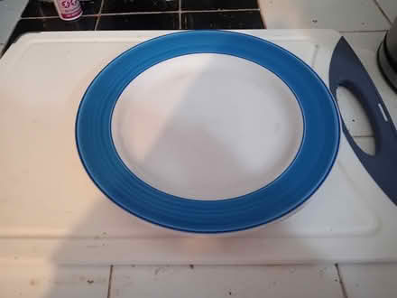 Photo of free Blue and white sandwich plate (Kingsholm GL1) #1