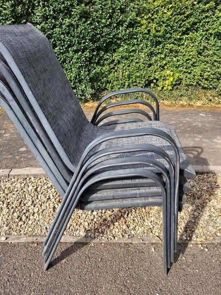 Photo of free GlGass patio dining table 6 chairs (Wymondley Park SG4) #3