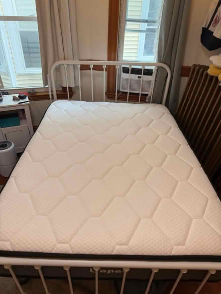 Photo of free Full Mattress + Bed Frame (Mission Hill) #1
