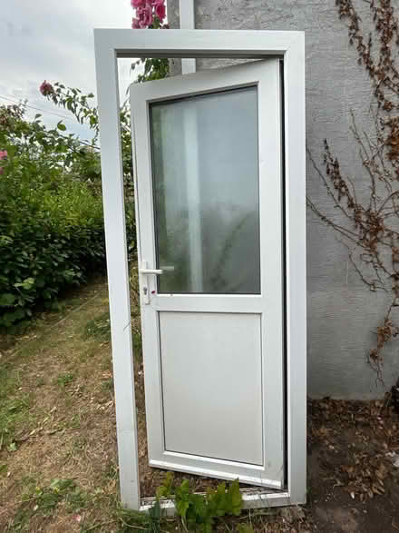 Photo of free PVC white half-glazed door & frame (Monmouth) #1