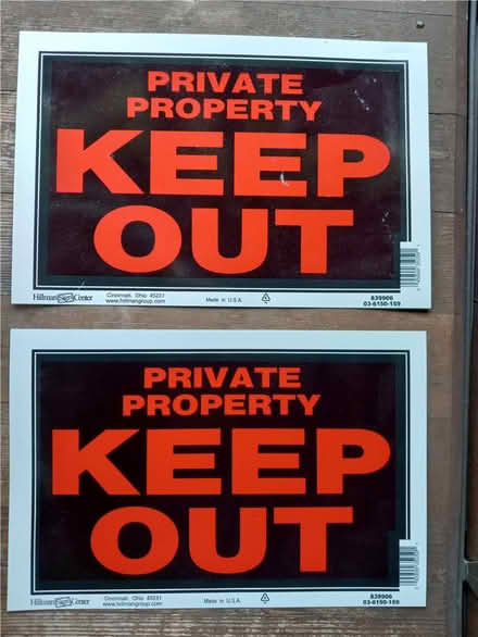Photo of free Keep out signs (Wallingford) #1