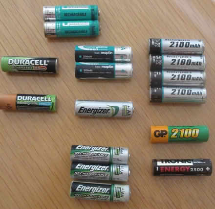 Photo of free 16 various rechargeable NiMH AA batteries (Kingsway BA2) #1