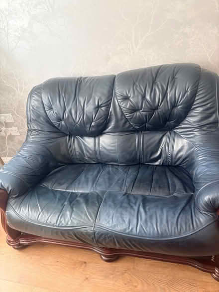 Photo of free Leather Sofa set (Arm chair + 2 seater) (Cefn LL11) #1