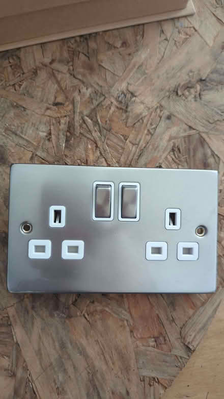 Photo of free Silver metal power wall socket (Barnacle CV7) #1