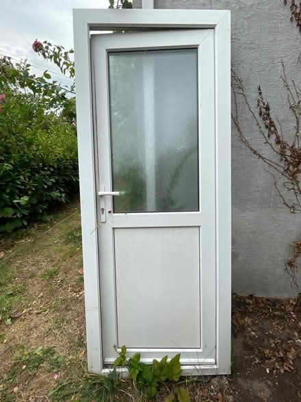 Photo of free PVC white half-glazed door & frame (Monmouth) #2