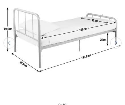 Photo of free Single Metal Bed Frame - White (SE20) #1