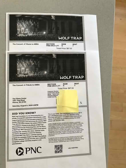 Photo of free 2 Wolf Trap tickets for Tonight (Gtown + Clopper & Richter Farm) #1