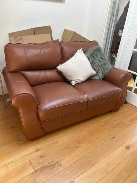 Photo of free Leather sofa (Eastbourne BN21) #1