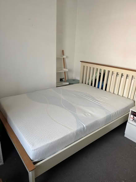 Photo of free White and Wood Bed Frame (Carlton Hill BN2) #1