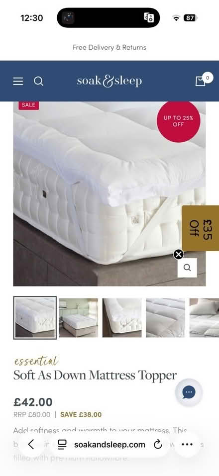 Photo of free Super king Mattress topper (Highbury N5) #1