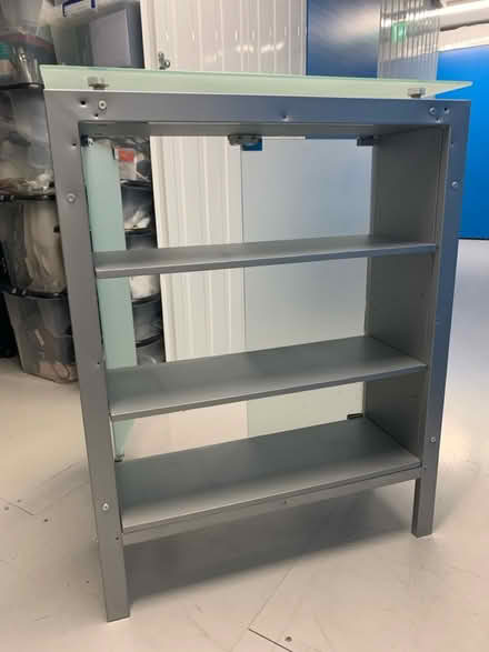 Photo of free Grey storage cabinet with glass top (Brooklands, Weybridge KT13) #4