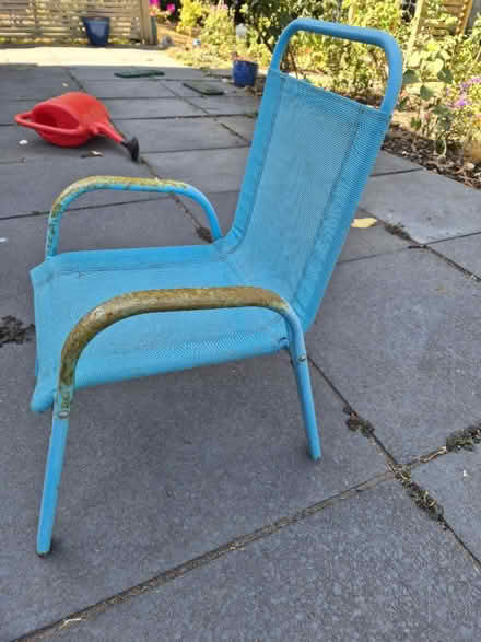 Photo of free Child's blue metal and mesh chair (Southbourne BH6) #3