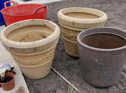 Photo of free 3 large plastic planters (Burton-in-Kendal LA6) #1