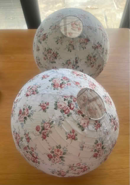 Photo of free 2 flowery paper lampshades (Kensal Rise NW10) #1