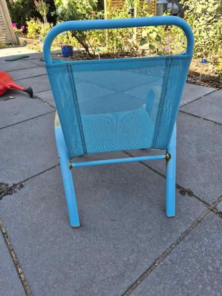 Photo of free Child's blue metal and mesh chair (Southbourne BH6) #2