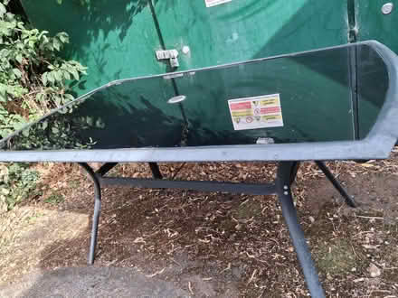 Photo of free GlGass patio dining table 6 chairs (Wymondley Park SG4) #1