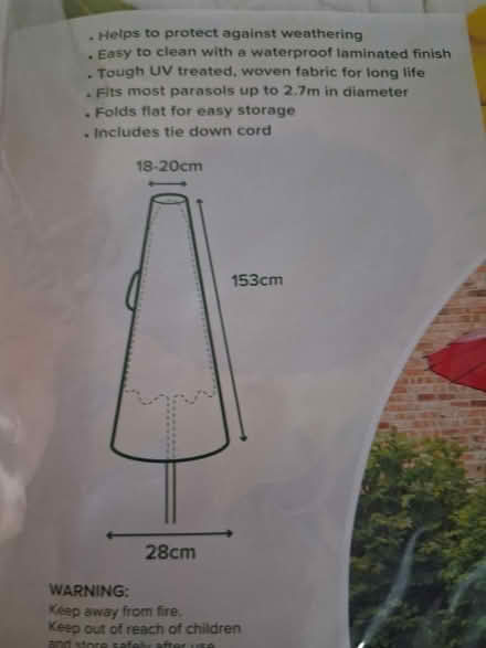 Photo of free Black Parasol cover (Woolton L25) #2